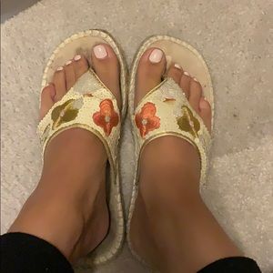 Floral Beaded Sandals